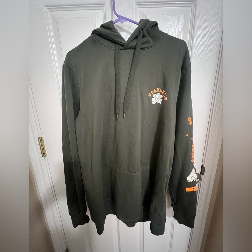 Jacket!! Green with orange writing! Fearless jacket! Size M (us)